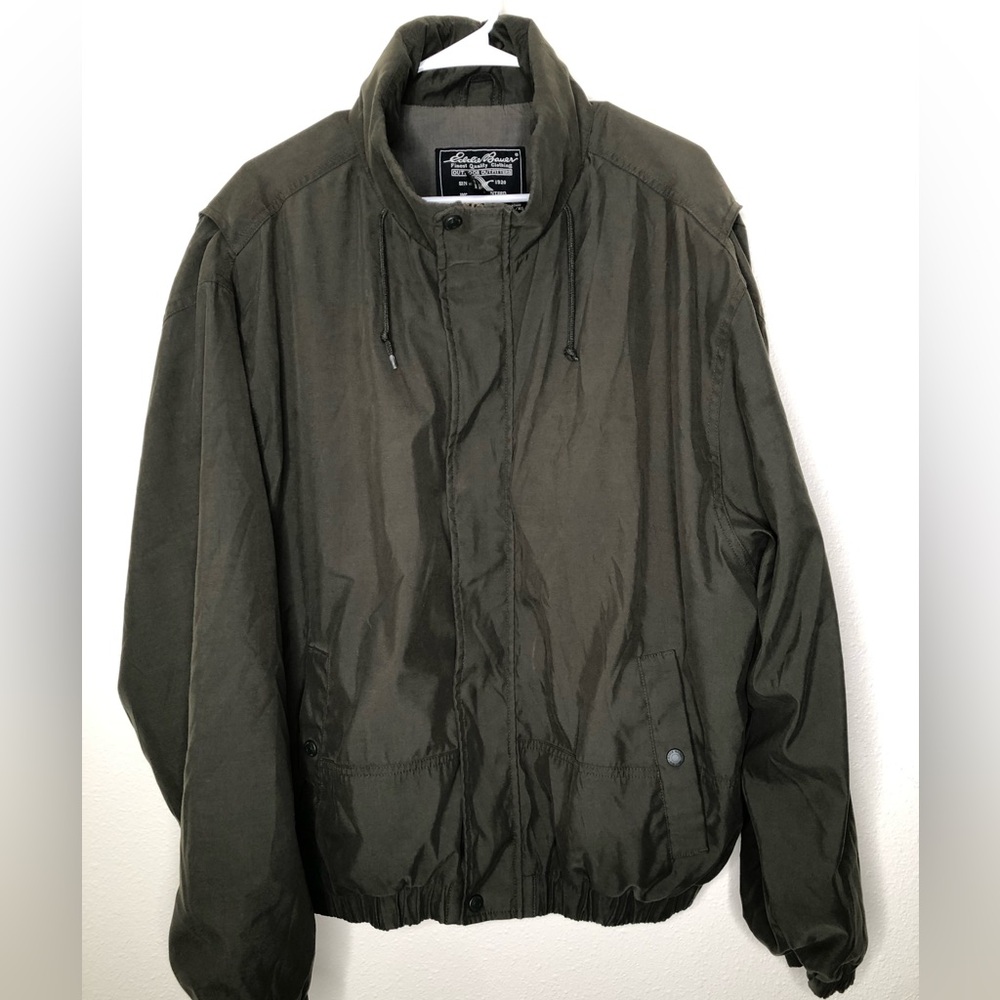Eddie Bauer Bomber Jacket—XL— Military Green